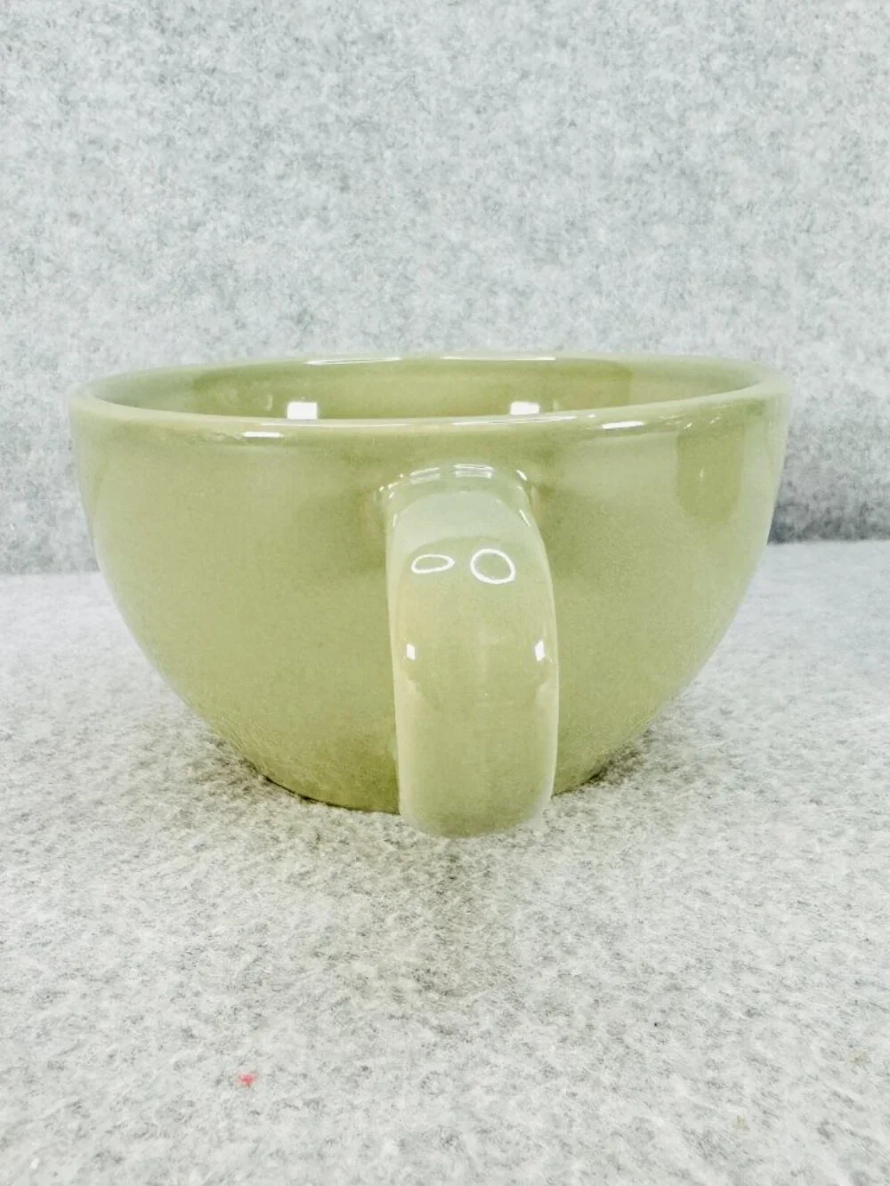 Pier 1 Tea For One Stoneware Stacking Cup and Teapot w Lid Green